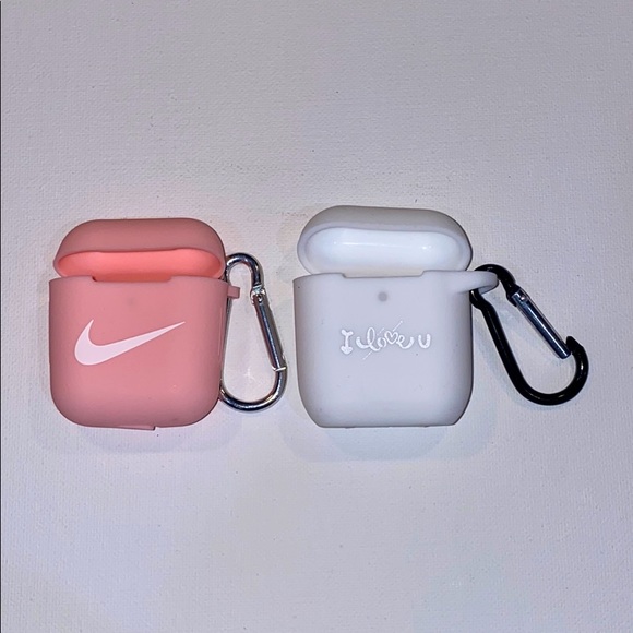 Pink Nike And White I Love U Airpod 